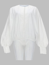 Balmain Women's Camicia Con Manica Pipistrello White