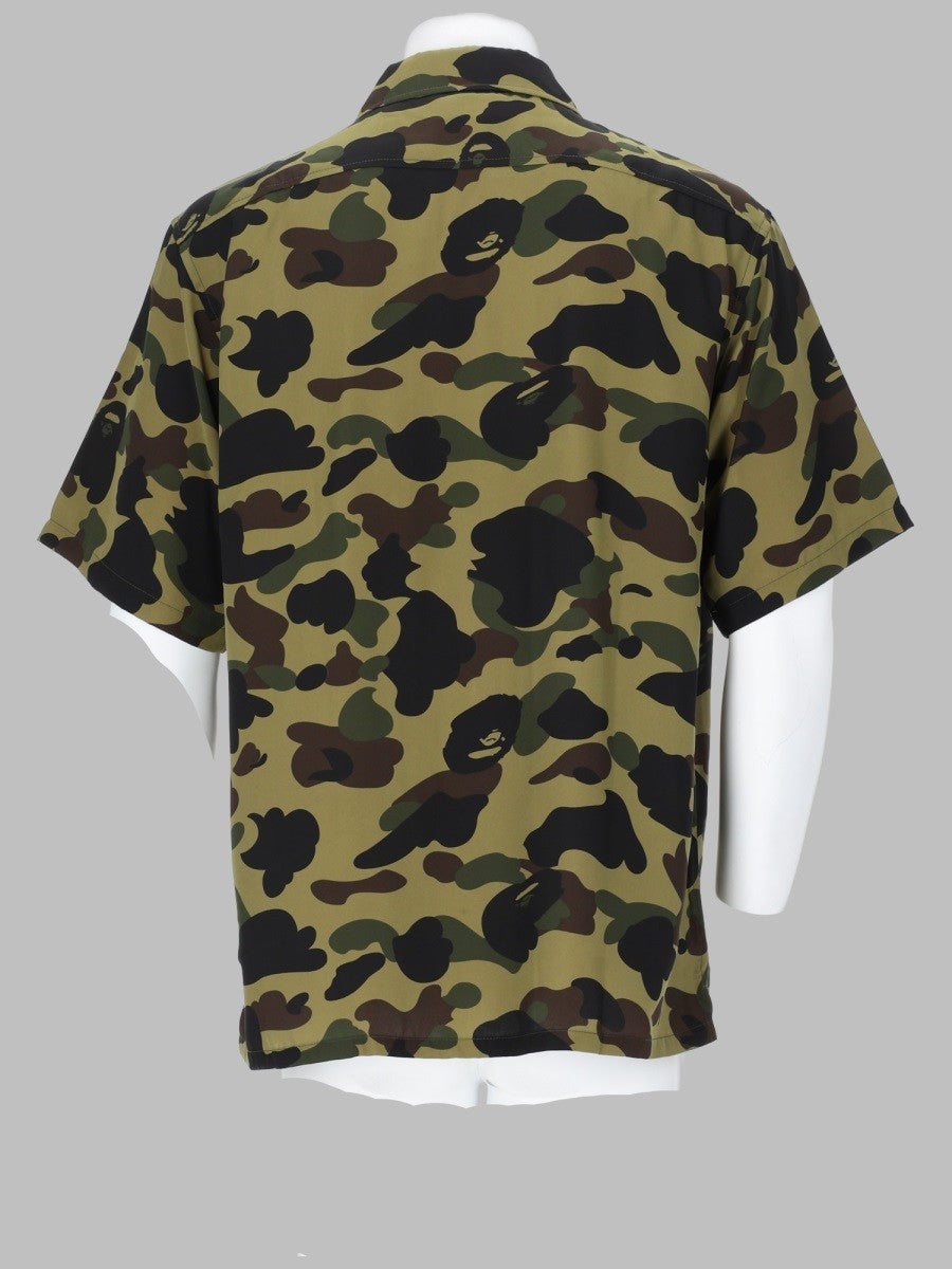 A Bathing Ape Men's Camicia Con Patch Green