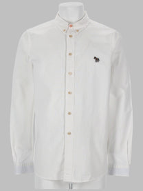 Ps By Paul Smith Men's Camicia Con Patch Zebra White