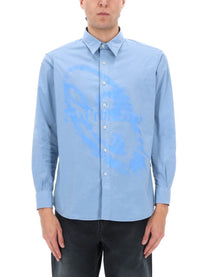 No Problemo Men's Camicia Con Stampa Blue