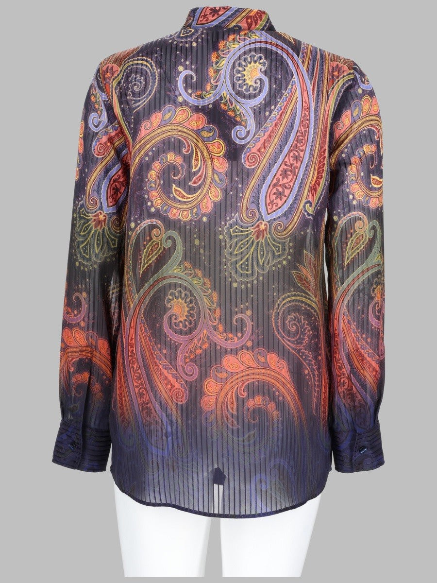 ETRO Women's Camicia Con Stampa Paisley Multicolor