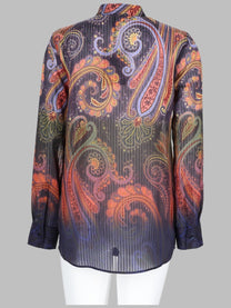 ETRO Women's Camicia Con Stampa Paisley Multicolor