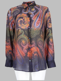 ETRO Women's Camicia Con Stampa Paisley Multicolor