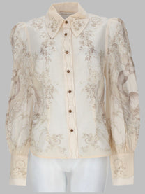 Zimmermann Women's Camicia Con Stampa Beige