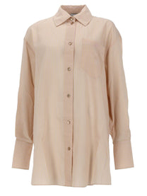 Patou Women's Camicia DA Spiaggia in Misto Seta Blue