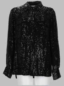 P.A.R.O.S.H Women's Camicia Gadget Con Paillettes Black