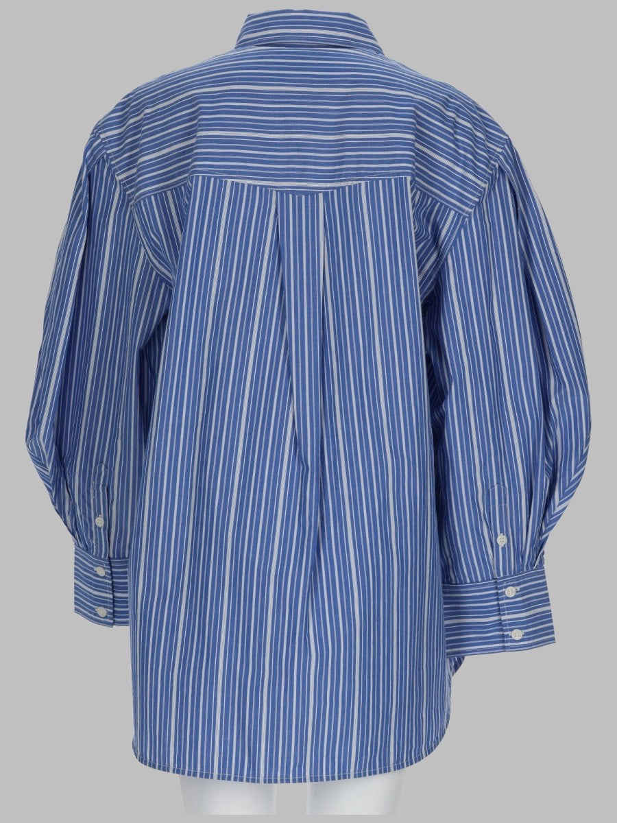 Ganni Women's Camicia in Cotone Righe Blue