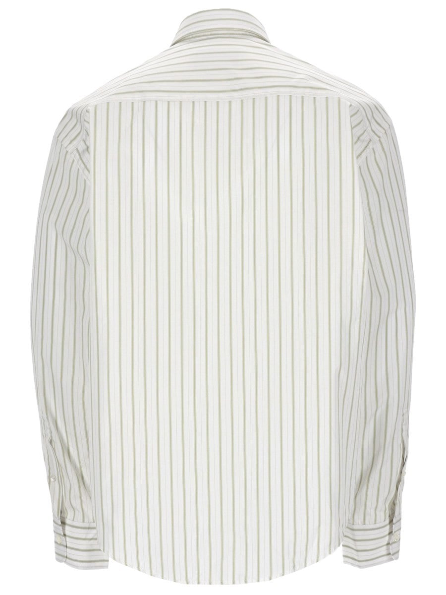 Ami Paris Unisex Camicia in Cotone Righe White