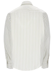 Ami Paris Unisex Camicia in Cotone Righe White