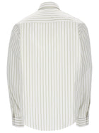 Ami Paris Unisex Cotton Striped Shirt White