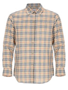 Burberry Women's Cotton Check Shirt with Vestibilità Classic Beige