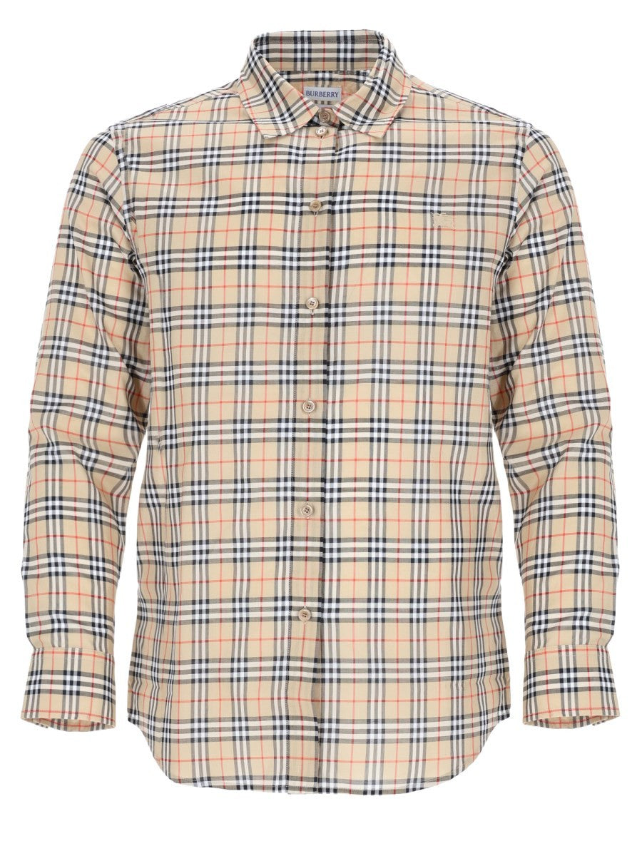 Burberry Women's Cotton Check Shirt with Vestibilità Classic Beige