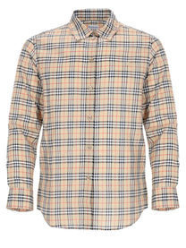 Burberry Women's Cotton Check Shirt with Vestibilità Classic Beige
