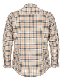 Burberry Women's Cotton Check Shirt with Vestibilità Classic Beige, view 2