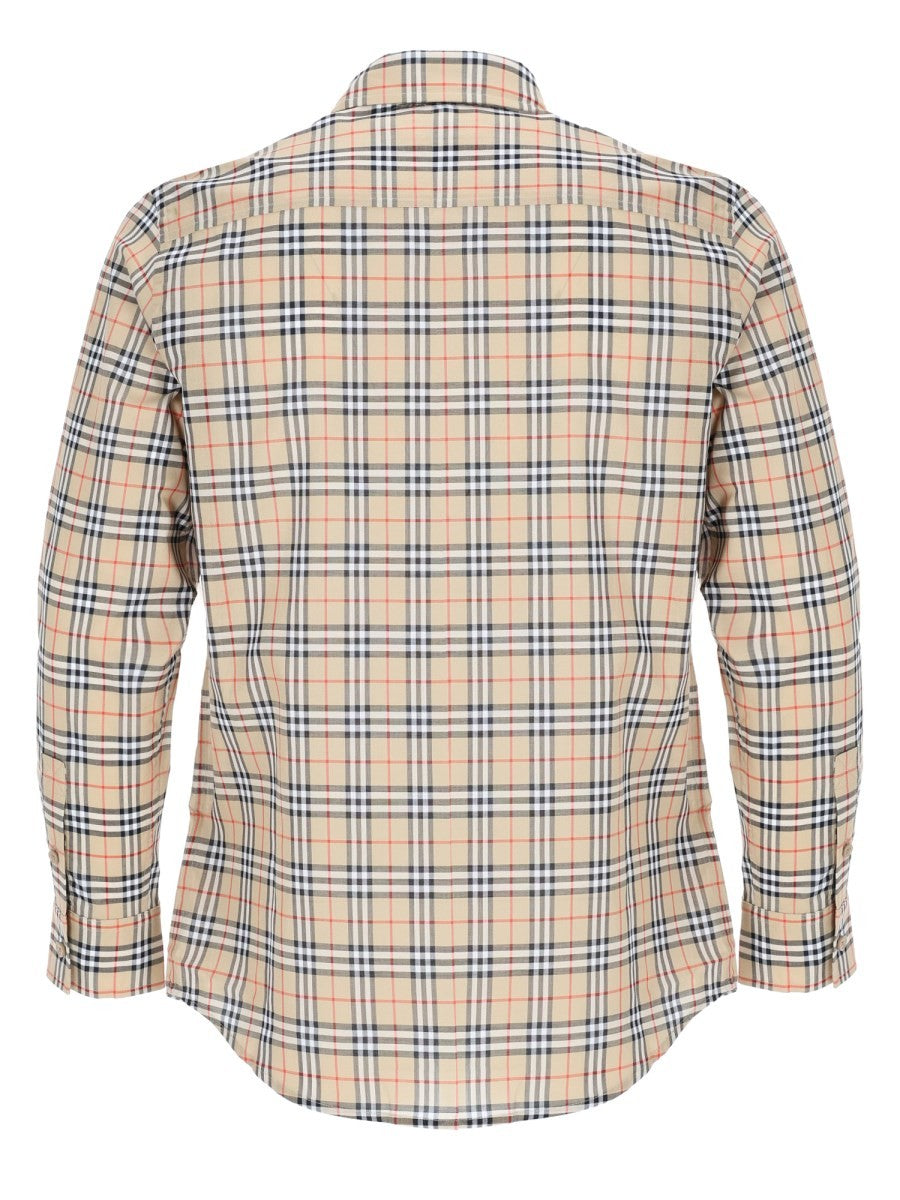 Burberry Women's Cotton Check Shirt with Vestibilità Classic Beige, view 2