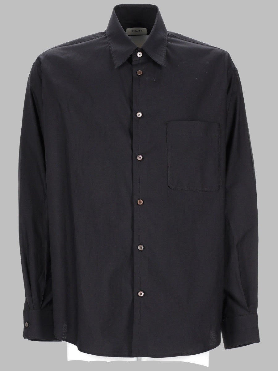 Lemaire Men's Camicia in Cotone Misto Seta Grey