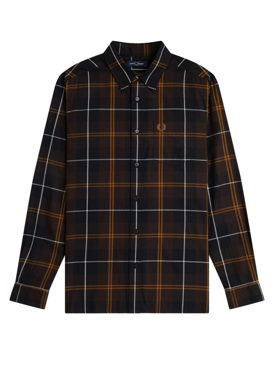 Fred Perry Men's Cotton Shirt Brown