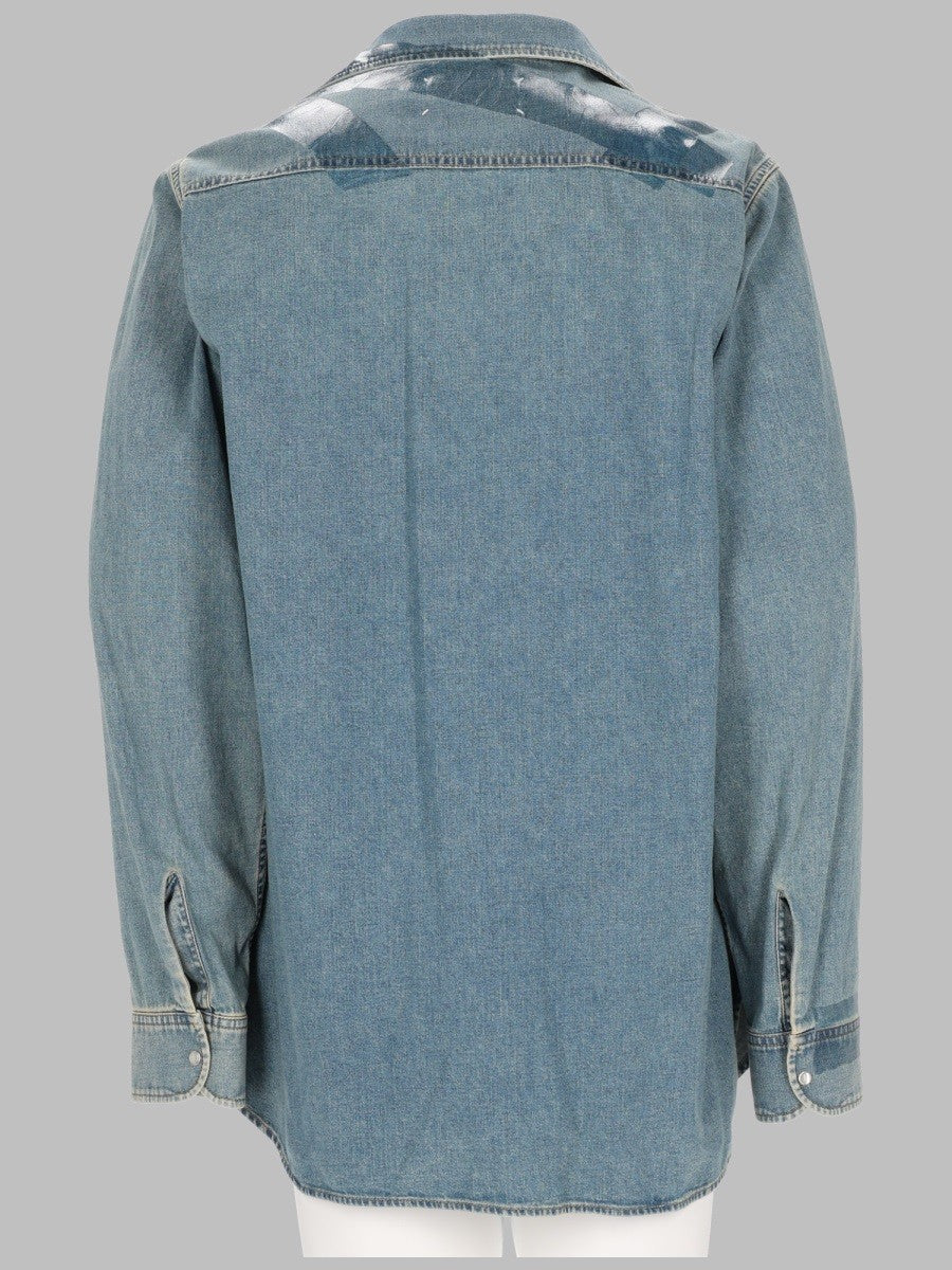 Maison Margiela Men's Camicia in Denim Taped Blue