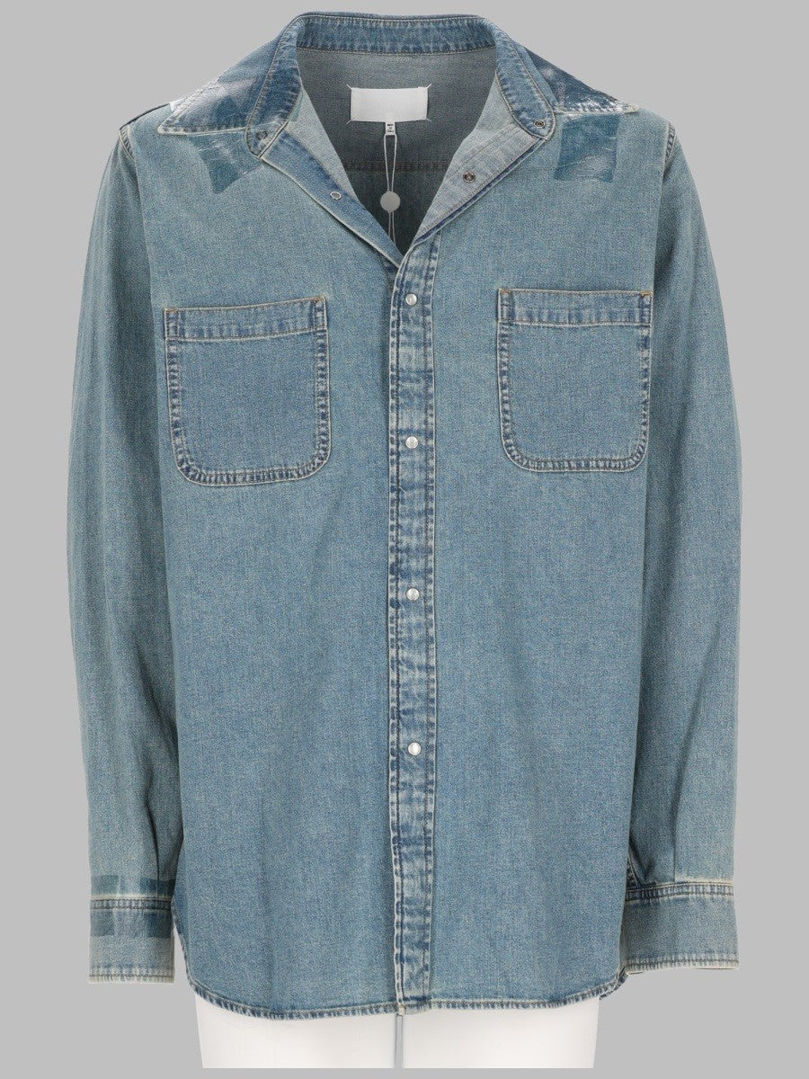 Maison Margiela Men's Camicia in Denim Taped Blue