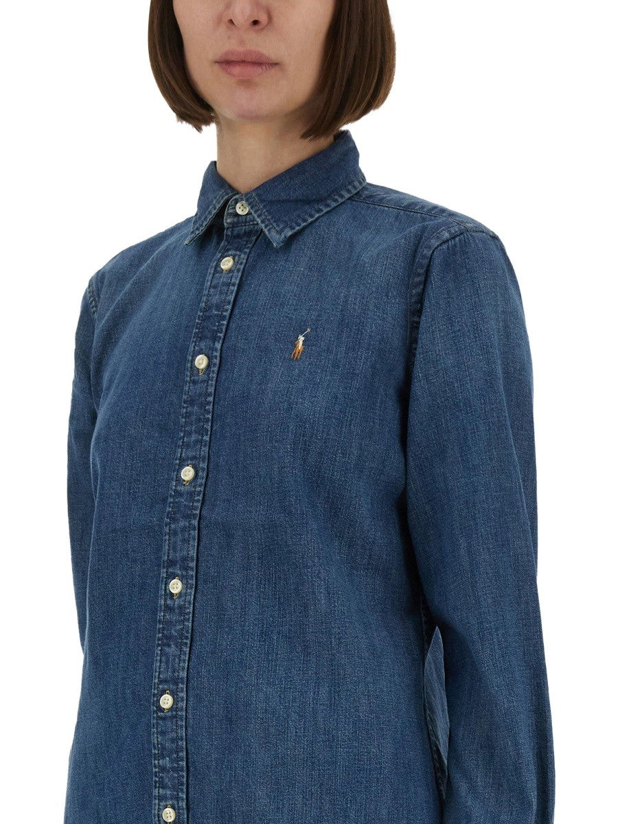 Polo Ralph Lauren Women's Camicia in Denim Blue