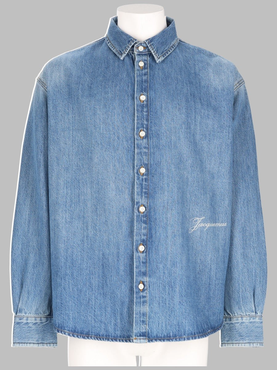 JACQUEMUS Men's Camicia in Denim Blue
