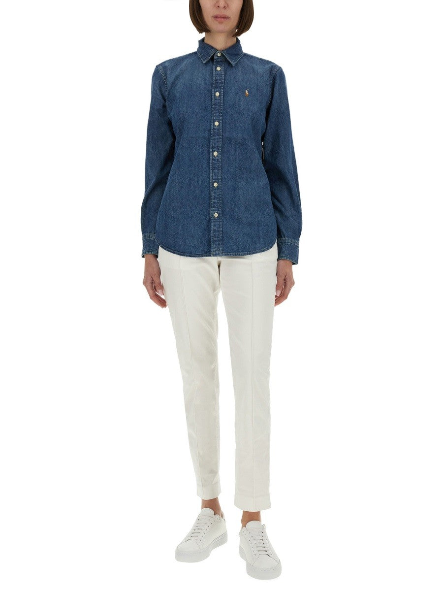 Polo Ralph Lauren Women's Camicia in Denim Blue