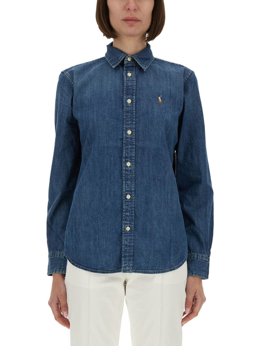 Polo Ralph Lauren Women's Camicia in Denim Blue