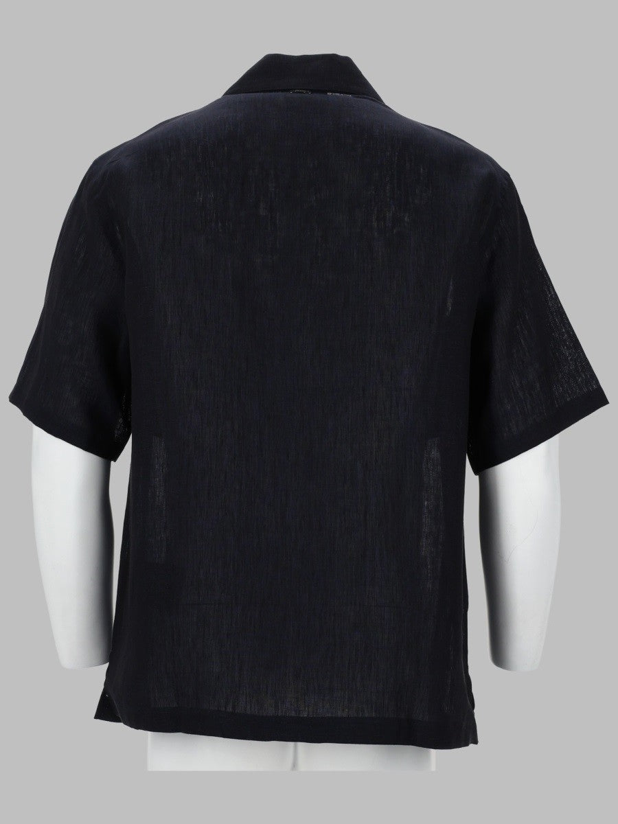 Herno Men's Camicia in Lino Blue