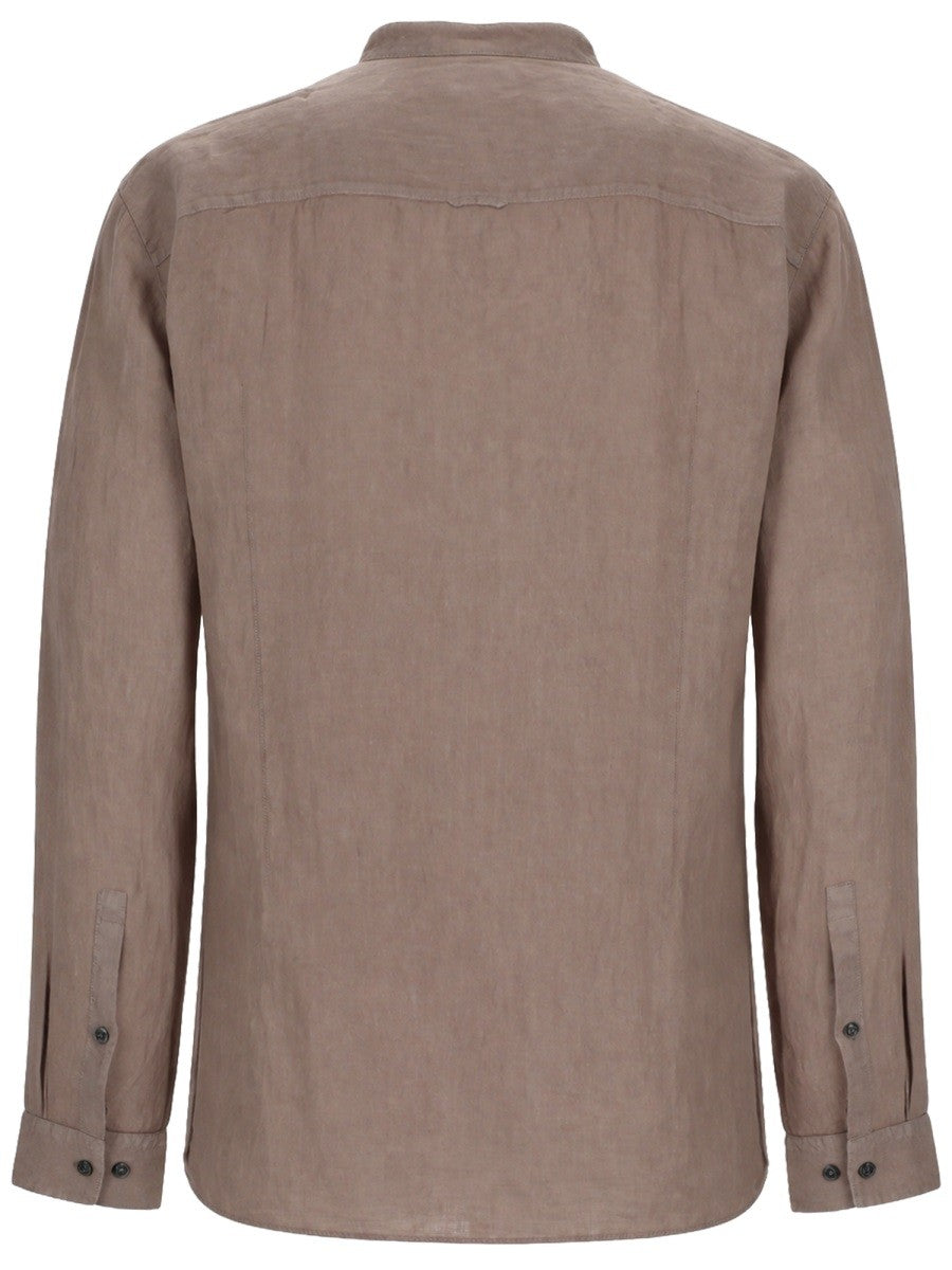 HUGO BOSS Men's Camicia in Lino Brown