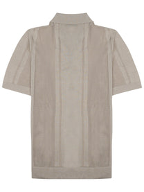 Paolo Pecora Milano Men's Camicia in Maglia DI Seta Cotone Beige