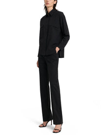 Max Mara Women's Camicia in Popeline DI Cotone Black