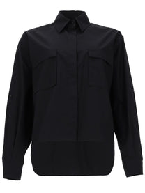 Max Mara Women's Camicia in Popeline DI Cotone Black