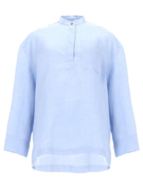 S MAX MARA Women's Camicia in Puro Lino Blue