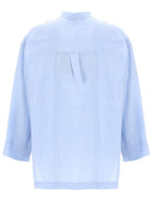 S MAX MARA Women's Puro Linen Shirt Blue, view 2