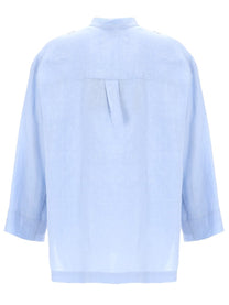 S MAX MARA Women's Camicia in Puro Lino Blue