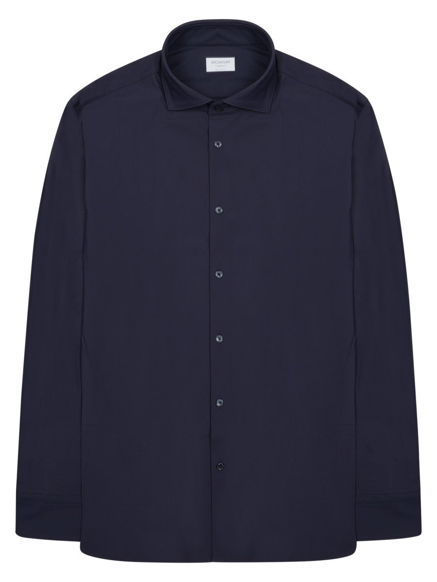 Archivium Be Updated Men's Camicia in Tessuto Tecnico Blue