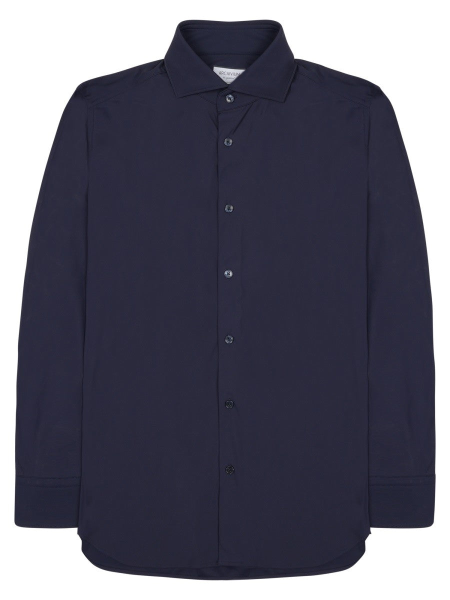 Archivium Be Updated Men's Camicia in Tessuto Tecnico Blue