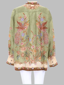 Zimmermann Women's Camicia Indra Relaxed Fit Green