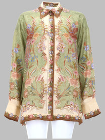 Zimmermann Women's Camicia Indra Relaxed Fit Green