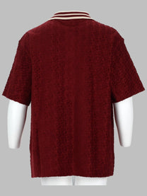 Drôle de Monsieur Men's Camicia Monogram in Cotone Red