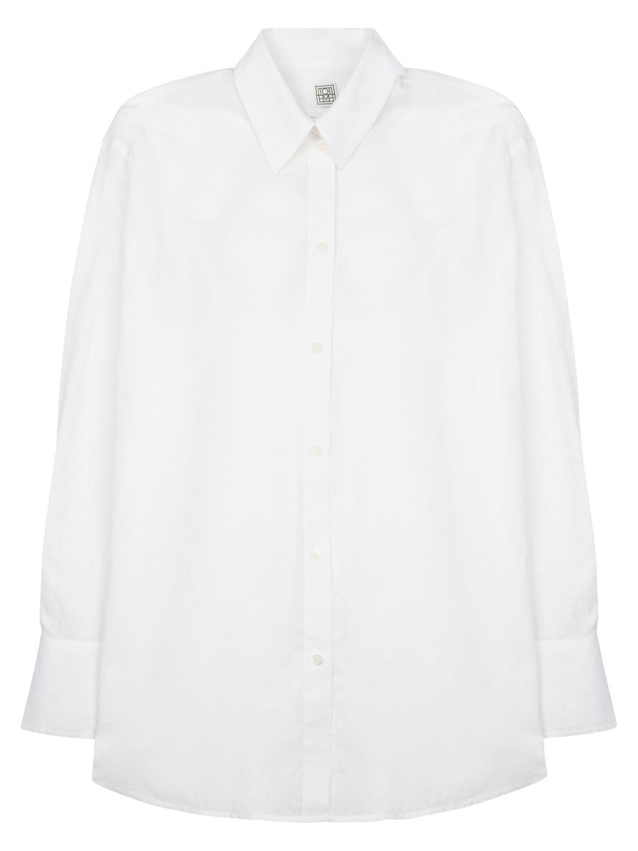 Toteme Women's Camicia Oversize in Cotone Lino White