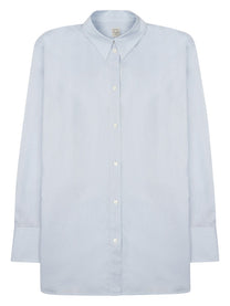 Toteme Women's Camicia Oversize in Cotone Lino Blue