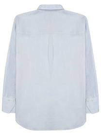 Toteme Women's Camicia Oversize in Cotone Lino Blue