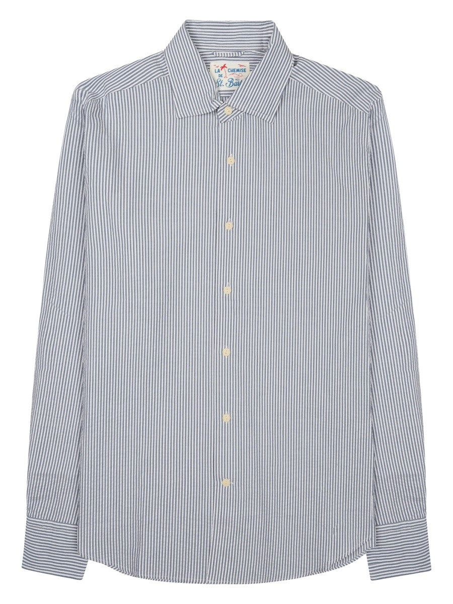 Mc2 Saint Barth Men's Camicia Pamplona in Lino Multicolor