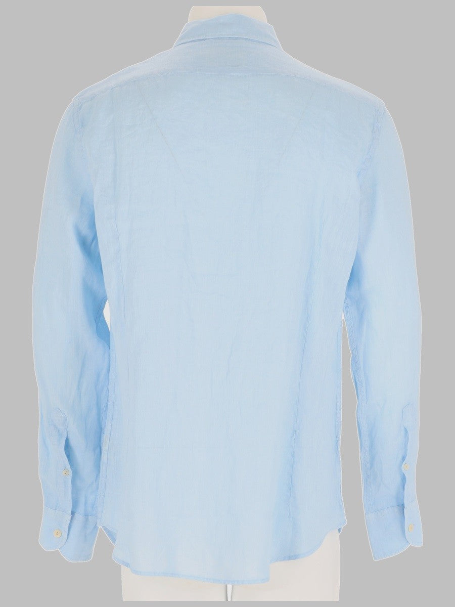 Mc2 Saint Barth Men's Camicia Pamplona in Lino Blue