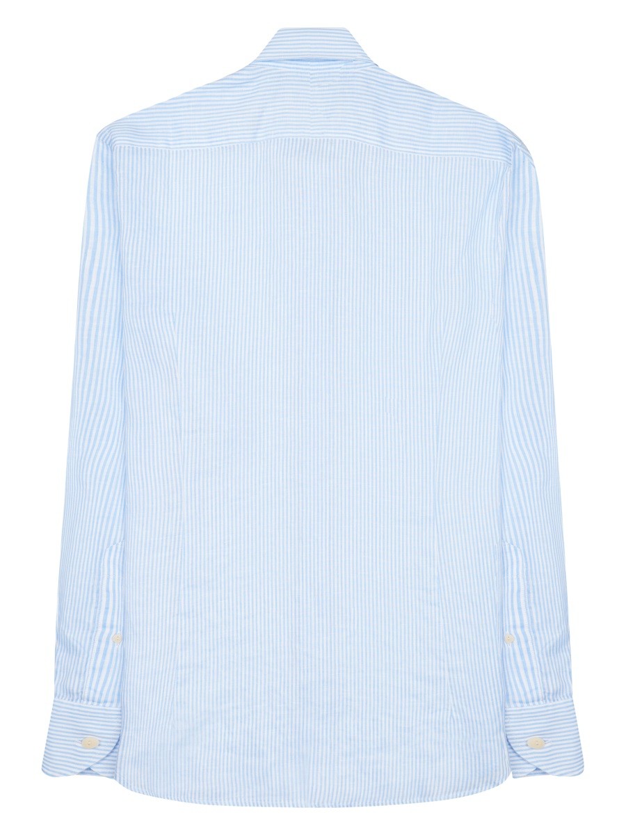 Mc2 Saint Barth Men's Camicia Pamplona in Lino Blue