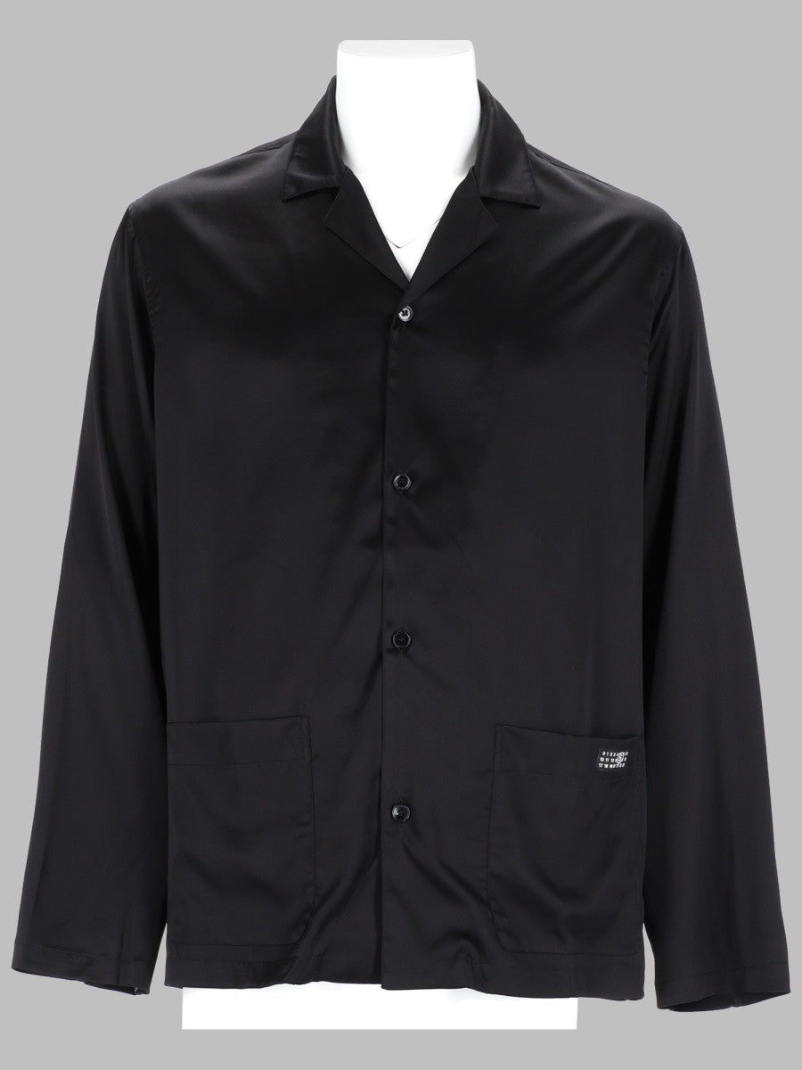 MM6 Maison Margiela Men's Camicia Pigiama in Seta Black
