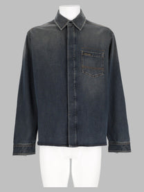 Golden Goose Men's Camicia Slim Fit in Denim Di Cotone Blue