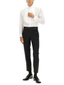 Giorgio Armani Men's Camicia Smoking in Cotone White