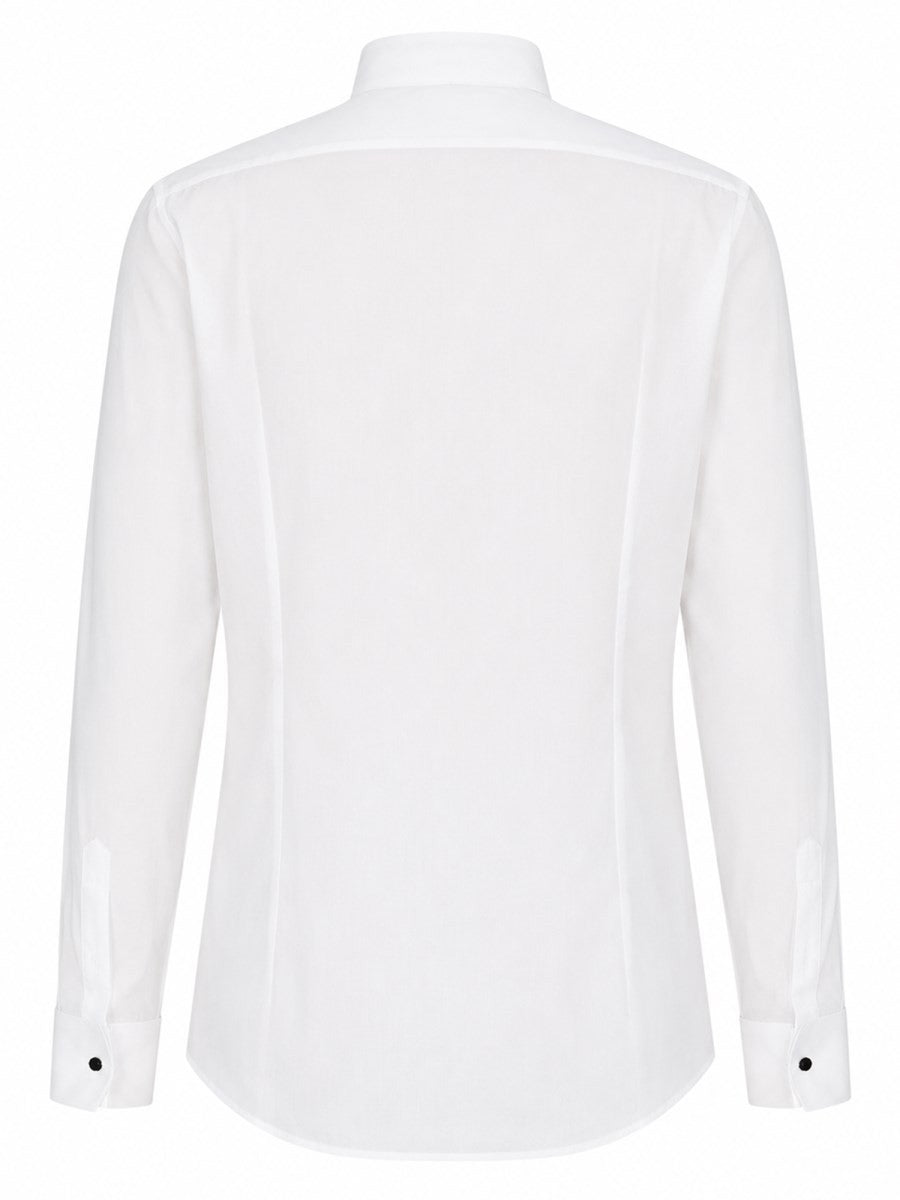 Giorgio Armani Men's Camicia Smoking in Cotone White